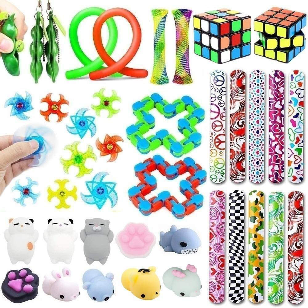Fidget Toys Bundle Sensory Toys Set, Sensory Fidget and Squeeze Widget for Relaxing Therapy, Stress Relief Toys for Children and Adults with ADHD ADD Anxiety Autism